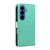 Samsung Galaxy S26 Cat and Bee Embossed Flip Leather Phone Case - Green
