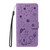 Samsung Galaxy S26 Cat and Bee Embossed Flip Leather Phone Case - Purple