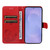 Samsung Galaxy S26 Cat and Bee Embossed Flip Leather Phone Case - Red
