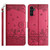 Samsung Galaxy S26 Cat Embossing Pattern Leather Phone Case with Lanyard - Red