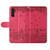 Samsung Galaxy S26 Cat Embossing Pattern Leather Phone Case with Lanyard - Red