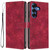 Samsung Galaxy S26 Cherry Blossoms Embossed Leather Phone Case - Red