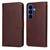 Samsung Galaxy S26 Classic Calf Texture Flip Leather Phone Case - Brown