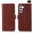 Samsung Galaxy S26 Crazy Horse Top Layer Cowhide Leather Phone Case - Brown