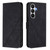 Samsung Galaxy S26 Crossbody 3D Embossed Flip Leather Phone Case - Black