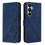 Samsung Galaxy S26 Crossbody 3D Embossed Flip Leather Phone Case - Blue