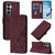 Samsung Galaxy S26 Crossbody 3D Embossed Flip Leather Phone Case - Wine Red