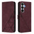 Samsung Galaxy S26 Crossbody 3D Embossed Flip Leather Phone Case - Wine Red