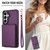 Samsung Galaxy S26 Crossbody Dual-buckle Wallet RFID Back Leather Phone Case - Dark Purple