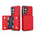 Samsung Galaxy S26 Crossbody Dual-buckle Wallet RFID Back Leather Phone Case - Red
