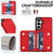 Samsung Galaxy S26 Crossbody Dual-buckle Wallet RFID Back Leather Phone Case - Red