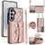 Samsung Galaxy S26 Crossbody Rhombic Horizontal Wallet Leather Phone Case - Rose Gold