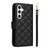 Samsung Galaxy S26 Crossbody Rhombic Zipper Tower Buckle Leather Phone Case with Lanyard - Black
