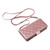 Samsung Galaxy S26 Crossbody Rhombic Zipper Tower Buckle Leather Phone Case with Lanyard - Rose Gold