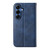 Samsung Galaxy S26 Cubic Grid Calf Texture Magnetic Leather Phone Case - Blue