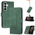 Samsung Galaxy S26 Cubic Skin Feel Flip Leather Phone Case - Green