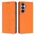 Samsung Galaxy S26 Cute Cats Embossed Magnetic RFID Vegan Leather Phone Case - Orange