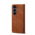 Samsung Galaxy S26 Denim Texture Casual Style Horizontal Flip Leather Case - Brown