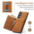 Samsung Galaxy S26 DG.MING M1 Series 3-Fold Multi Card Wallet + Magnetic Phone Case - Brown
