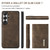 Samsung Galaxy S26 DG.MING M1 Series 3-Fold Multi Card Wallet + Magnetic Phone Case - Coffee
