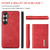 Samsung Galaxy S26 DG.MING M1 Series 3-Fold Multi Card Wallet + Magnetic Phone Case - Red
