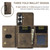 Samsung Galaxy S26 DG.MING M2 Series 3-Fold Multi Card Bag + Magnetic Phone Case - Coffee