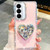 Samsung Galaxy S26 Diamond Glitter Gemstone Heart Holder Phone Case - Light Pink