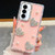 Samsung Galaxy S26 Diamond Glitter Pearl Heart Four-Corner Shockproof Phone Case - Light Pink