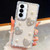 Samsung Galaxy S26 Diamond Glitter Pearl Heart Four-Corner Shockproof Phone Case - Transparent
