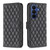 Samsung Galaxy S26 Diamond Lattice Wallet Flip Leather Phone Case - Black