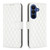 Samsung Galaxy S26 Diamond Lattice Wallet Flip Leather Phone Case - White