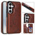 Samsung Galaxy S26 Double Buckle Butterfly Embossing PU Phone Case - Brown