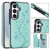 Samsung Galaxy S26 Double Buckle Butterfly Embossing PU Phone Case - Green