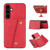 Samsung Galaxy S26 Double Buckle Card Slots Magnetic Phone Case - Red