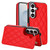 Samsung Galaxy S26 Double Buckle Rhombic PU Leather Phone Case - Red
