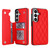 Samsung Galaxy S26 Double Buckle Rhombic PU Leather Phone Case - Red
