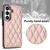 Samsung Galaxy S26 Double Buckle Rhombic PU Leather Phone Case - Rose Gold