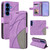 Samsung Galaxy S26 Dual-color Splicing Flip Leather Phone Case - Purple
