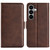 Samsung Galaxy S26 Dual-side Magnetic Buckle Horizontal Flip Leather Phone Case - Brown