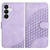 Samsung Galaxy S26 Elephant Head Embossed Phone Leather Case with Lanyard - Light Purple