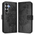 Samsung Galaxy S26 Embossed Butterfly Leather Phone Case - Black