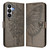 Samsung Galaxy S26 Embossed Butterfly Leather Phone Case - Grey