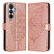 Samsung Galaxy S26 Embossed Butterfly Leather Phone Case - Rose Gold