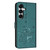 Samsung Galaxy S26 Embossed Kitten Phone Leather Case with Lanyard - Dark Green