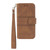 Samsung Galaxy S26 Embossed Stripes Skin Feel Leather Phone Case - Brown