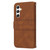 Samsung Galaxy S26 Embossed Stripes Skin Feel Leather Phone Case - Brown