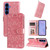 Samsung Galaxy S26 Embossed Sunflower Leather Phone Case - Rose Gold