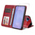 Samsung Galaxy S26 ENKAY Card Wallet Calf Texture Leather Phone Case with 0.18mm High Aluminum-silicon Glass Film - Red