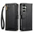 Samsung Galaxy S26 ESEBLE E11 Colorful Litchi Pattern Zipper Wallet Leather Phone Case - Black
