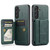 Samsung Galaxy S26 Fierre Shann FS-024 Oil Wax Cow Leather Card Holder Back Phone Case - Green